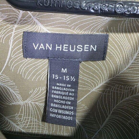 Mens Blue Van Heusen Shirt Long Sleeve Button Down Cotton Blend Size M 15-15.5 - Picture 3 of 8